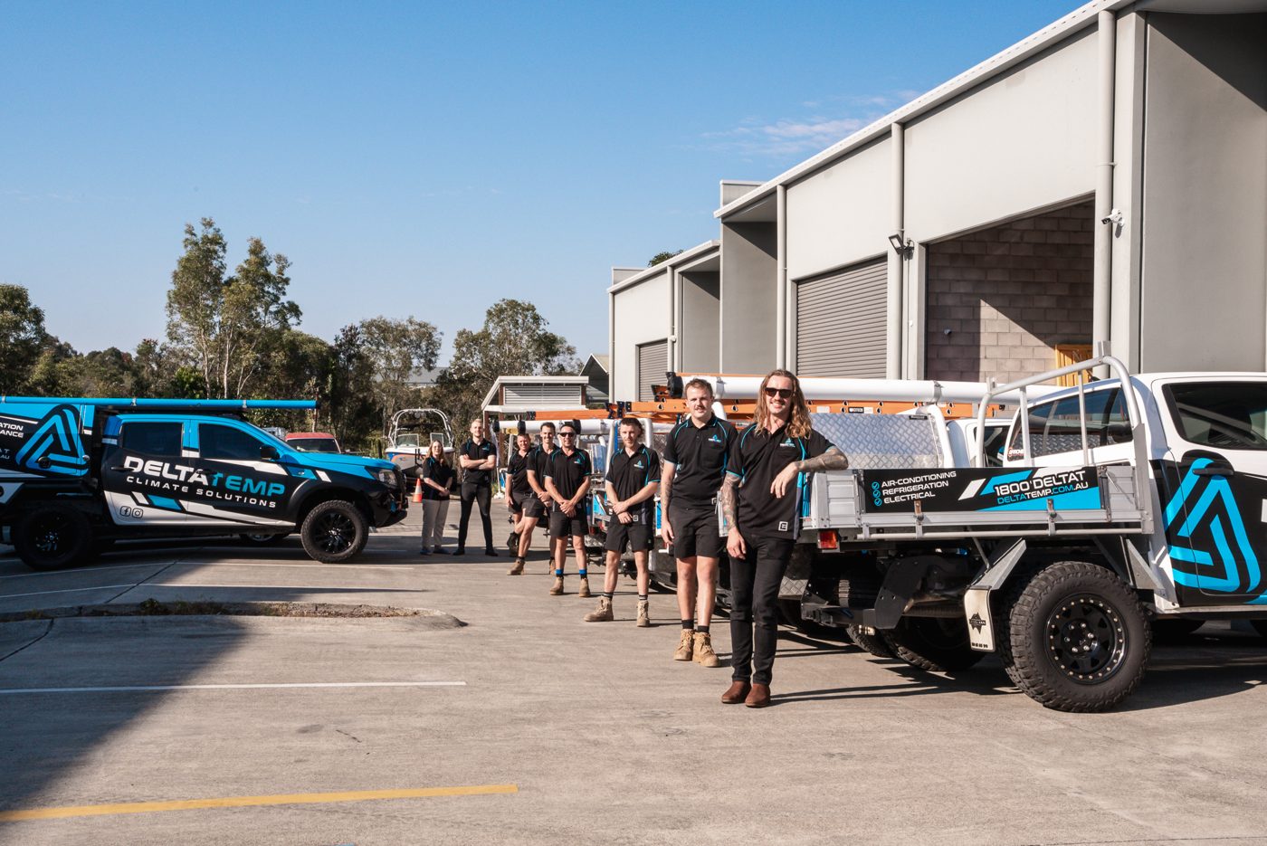 The Delta Temp crew and fleet at the Baringa workshop